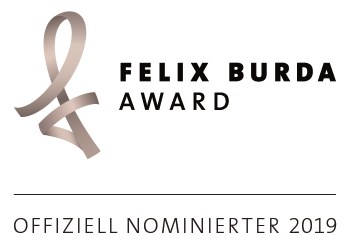 Grafik zeigt Logo des Felix Burda Award (Offiziell Nominierter 2019)
